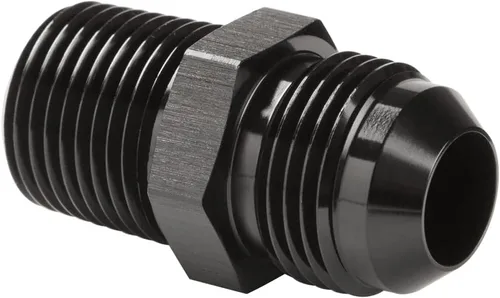 Vista 48 de 3AN macho Flare a 1/4 NPT tubo macho 90 grados codo adaptador unión aluminio negro
