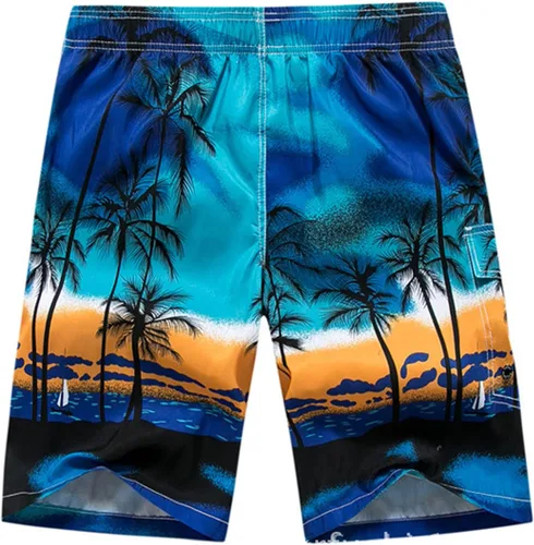 Vista 9 de Yuzhih Pantalones cortos de gran tamaño para hombre, cintura elástica, pantalones ajustados con cordón, pantalones cortos casuales de playa al aire