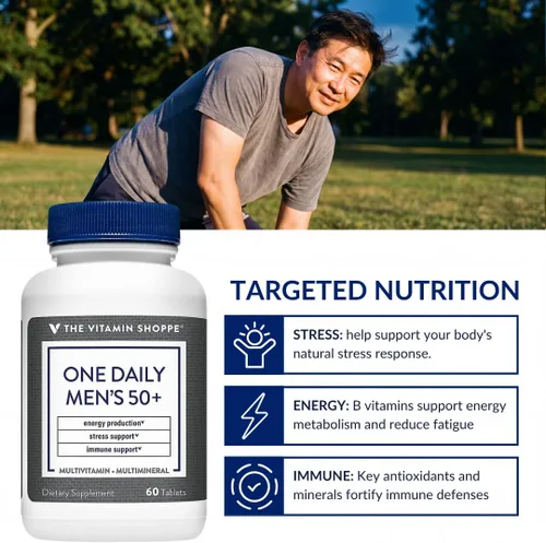 Vista 6 de The Vitamin Shoppe Brand One Daily - Multivitamínico multimineral para hombres con magnesio, zinc, calcio y más, estrés energético y apoyo