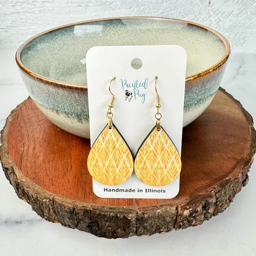 Vista 75 de Dangle Earrings for Women Colorful Dangling Drop Statement Jewelry Printed MDF Wood Teardrop Double Side Print Handmade by The Painted Pug