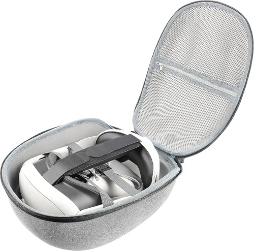 Vista 2 de VZNEK Funda rígida de transporte para OculusMeta Quest 3 compatible con auriculares oficiales de realidad virtual con correa Elite y accesorios