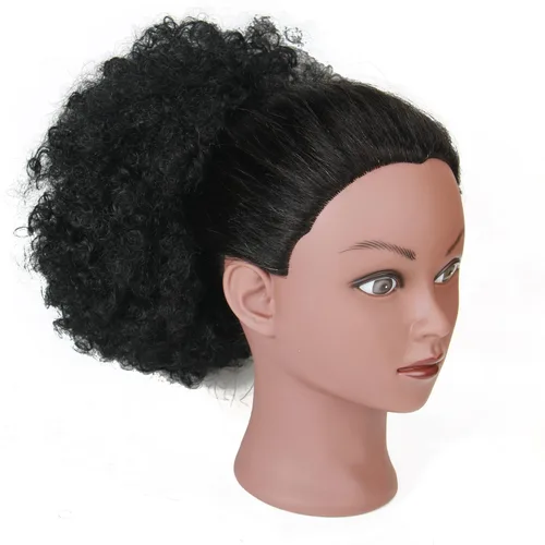 Vista 3 de Extensión de cola de caballo afro con cordón para mujeres negras, extensión de cola de caballo corta afro rizada, moño de cola de caballo rizada
