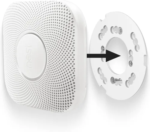 Vista 2 de Placa de montaje de repuesto para Google Nest Protect 2ª generación (cable y batería) - Placa trasera de repuesto para modelos de detector Nest 06A