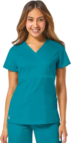 Vista 7 de Maevn Top cruzado con panel de malla EON para mujer Azul Ceil