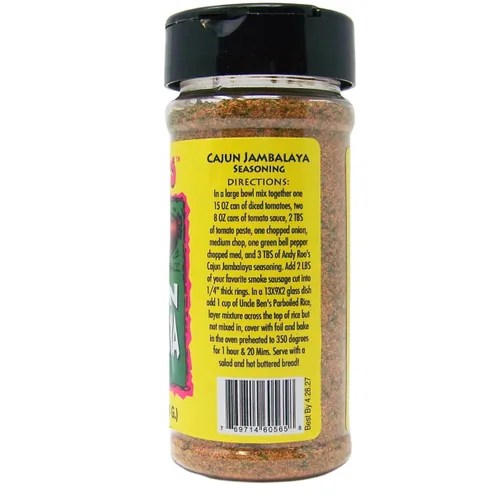 Vista 4 de Andy Roo's Condimento criollo jambalaya cajún sin sal, coctelera de 4 onzas