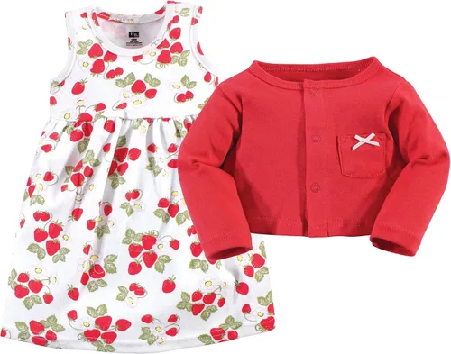 Vista 2 de Hudson - Conjunto de vestido y cárdigan de algodón para bebé
