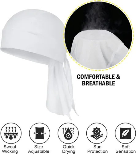 Vista 2 de MELASA Cooling Do Rags - Forro para casco de calavera, bandanas para hombres, correr, ciclismo, motocicleta