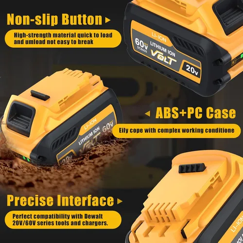 Vista 12 de Bonacell Paquete de 2 baterías de repuesto de 9.0Ah para Dewalt 20/60V Max Flexvolt compatible con Dewalt 20/60 voltios batería DCB112 DCB609 DCB606