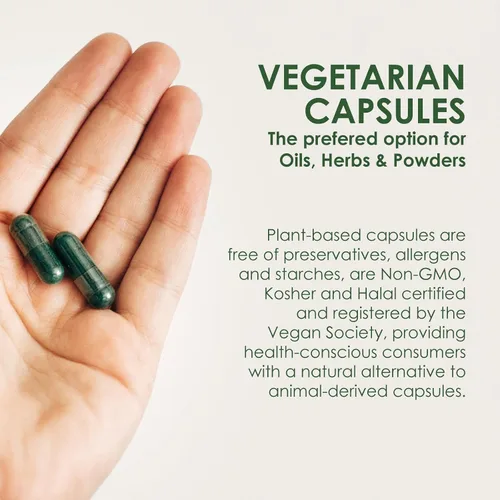 Vista 3 de Capsuline Spirulina - Cápsulas veganas vacías de color azul y azul, 100 unidades, cápsulas vacías vegetarianas para píldoras vacías, relleno