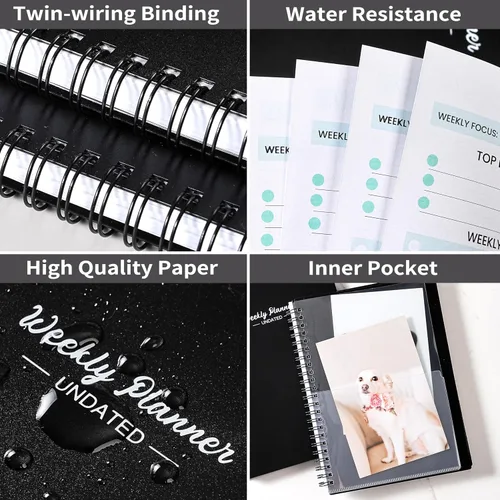 Vista 5 de Weekly Planner - Undated Planner for Whole Year, 67 Weeks, 5.7'' x 8.2