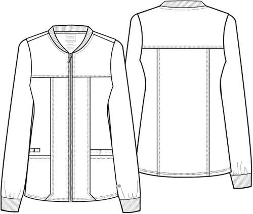 Vista 7 de Cherokee WW305AB - Chaqueta de calentamiento para mujer, ajuste clásico moderno con cremallera frontal