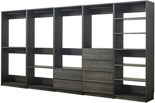 Vista 16 de Maykoosh Organizador de sistema de armario - Armario personalizable con vestidor de almacenamiento negro/modelo D 1 armario
