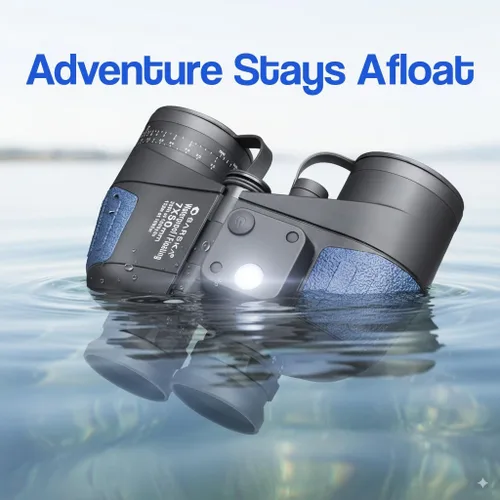 Vista 6 de BARSKA Deep Sea Marine Binoculars – 7x50 Waterproof Floating Binoculars with Internal Compass & Rangefinder for Boating, Sailing, Fishing, Hunting