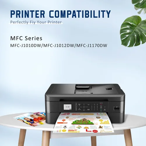 Vista 2 de LC401 XL LC401XL 2BK para Brother LC401 XL Cartucho de tinta negro 2 Juego de repuesto con impresoras Brother MFC-J1010DW, MFC-J1012DW y MFC-J1170DW