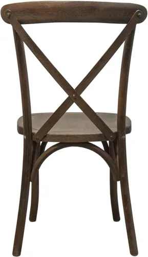 Vista 2 de EMMA + OLIVER Silla gris lavado oscuro Driftwood X-Back