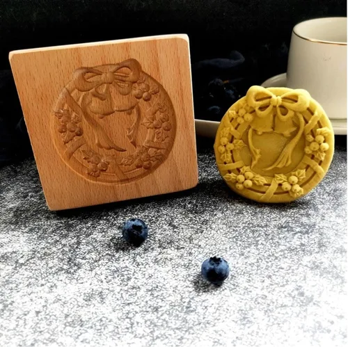 Vista 33 de Molde de Galletas de Madera Tallada con Pájaro - Cortador de Galletas de Jengibre DIY con Prensa de Relieve