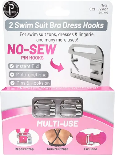 Vista 7 de Ganchos de repuesto para brasier de traje de baño de 1 pulgada (sin coser), metal, ganchos de pasador por Pin Straps