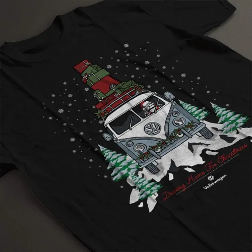 Vista 4 de Volkswagen Driving Home Christmas Camper - Camiseta para mujer