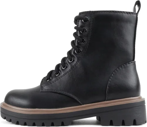 Vista 8 de SODA FIRM - Botines de combate con suela de lengüeta, cordones y cremallera lateral
