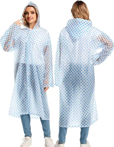 Vista 141 de 2 abrigos de lluvia de Borogo para adultos, chaquetas de lluvia reutilizables para hombres y mujeres