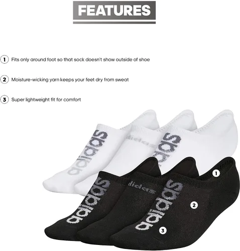 Vista 2 de adidas Calcetines Superlite Linear Super No Show para Mujer (6 Pares)