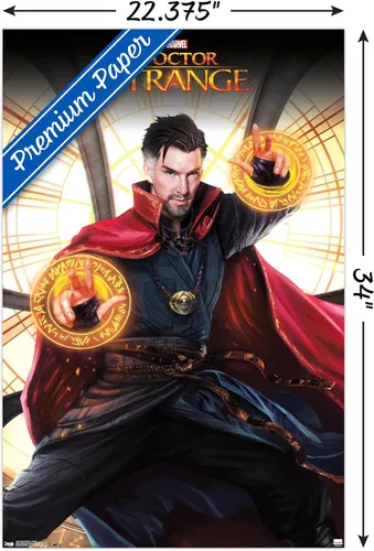 Vista 3 de Trends International Marvel Doctor Strange - Póster de pared de tragaluz, 34 pulgadas de largo x 22.4 W, versión premium sin marco
