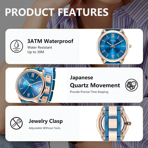 Vista 4 de Reloj de pulsera de metal para mujer