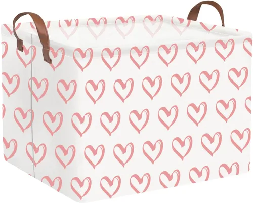 Vista 13 de FXOLCSHE - Canasta rectangular rosa de alpaca, canasta de lavandería impermeable plegable para guardería, canasta de juguetes para habitación