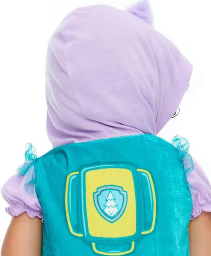 Vista 6 de Nickelodeon Paw Patrol - Conjunto de disfraz de Skye y Everest con capucha y mallas para niñas