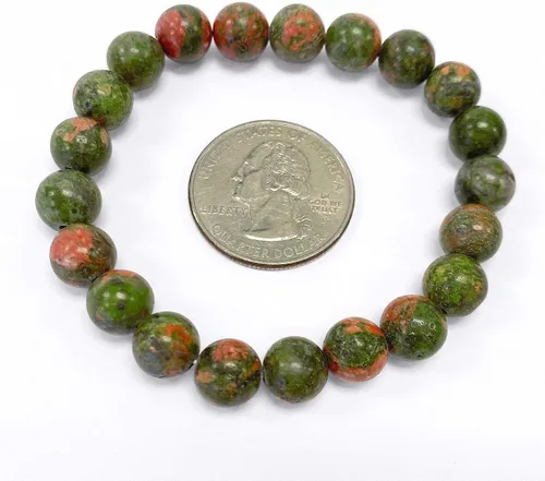 Vista 176 de Gem Avenue Handmade Round Bead Stretch Bracelet Unisex Natural Stone Beaded Jewelry for Men & Women, Elastic Wristband for Daily Wear