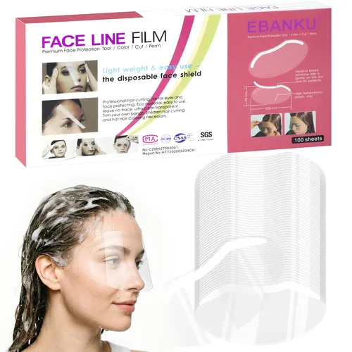 Vista 10 de EBANKU 50 protectores de ojos para cara de ducha, viseras transparentes