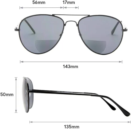 Vista 5 de VITENZI Gafas de sol bifocales para hombres y mujeres gafas de lectura de aviador teñidas con lectores - Milán M
