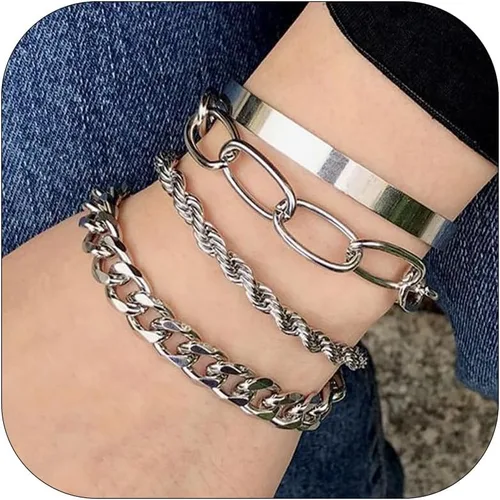 Vista 164 de Long tiantian Pulsera de oro gruesa para mujer, pulseras de oro delicadas, pulseras para mujer, pulseras apilables de eslabones de cadena