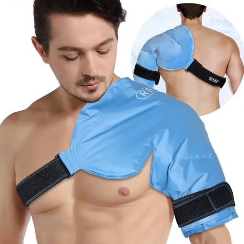 Vista 11 de REVIX Paquete de Hielo XL para Hombro Terapia de Frío para Manguito Rotador, Envolturas de Paquete de Hielo de Gel Reutilizable para Hombro