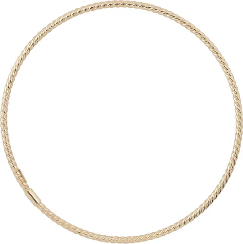 Vista 2 de Kooljewelry - Pulsera de oro de 14 quilates, 0.079in, diseño de torcedura pulida, color amarillo, blanco o oro rosa