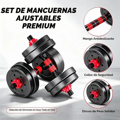 Vista 7 de Juego de mancuernas ajustables, juego de pesas libres de 5 a 44 libras con conector para mancuernas, opciones de flexión, ejercicios de fitness