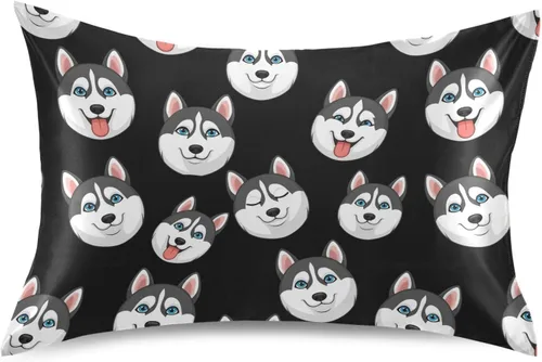 Vista 18 de Fundas de almohada de seda con estampado negro de camión monstruo para cabello y piel, suave, transpirable, suave, refrescante, funda de almohada