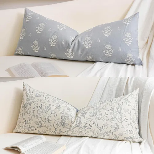 Vista 20 de SageSelvas Fundas de almohada decorativas florales de 18 x 18 pulgadas, juego de 2, fundas de almohada de estilo rústico costero azul para sofá