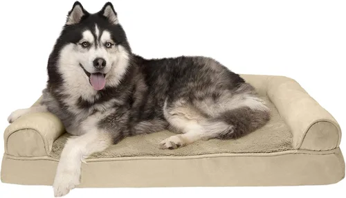 Vista 28 de Furhaven Cama para perro de espuma viscoelástica para perros medianos y pequeños con cojines extraíbles y funda lavable, para perros de hasta 35