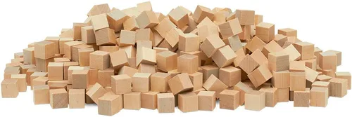 Vista 12 de Cubos de madera de 1 pulgada, paquete de 25 bloques de madera pequeños, bloques de madera para manualidades, STEM, construcción y dados de madera