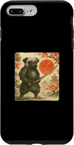 Vista 12 de Pug Samurai Japanese Warrior Costume Sumi-e Art Funny Case for iPhone 17
