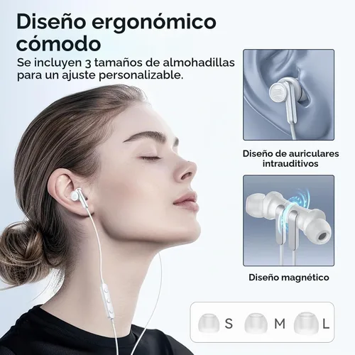 Vista 4 de Auriculares USB C para iPhone 17 16 Pro Max Samsung Galaxy S26 S25 S24