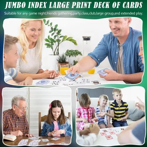 Vista 6 de Zubebe Juego de 12 cartas de juego con 12 colores de baraja de cartas a granel índice jumbo en tamaño de póquer barajas de póquer estándar