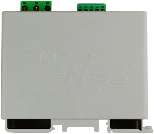 Vista 3 de Relé Ethernet accesible remoto WebRelay y módulo de entrada digital (se requiere fuente de alimentación de 9-28 VDC X-WR-1R12-1I-I)