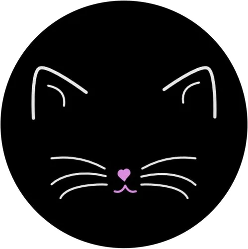 Vista 3 de Lindas orejas de gato blancas, boca y bigotes: regalo para amantes de los gatos PopSockets intercambiables PopGrip