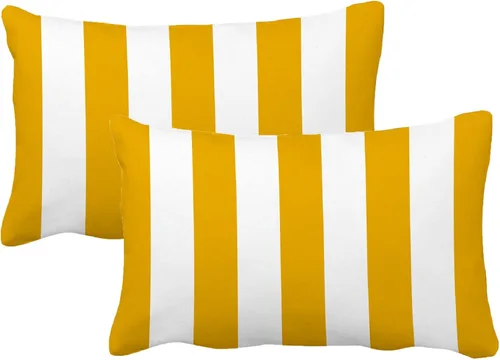 Vista 20 de Leaveland Juego de 2 fundas de almohada cuadradas de algodón y poliéster de 16 x 16 pulgadas, diseño de rayas blancas y negras, fundas decorativas
