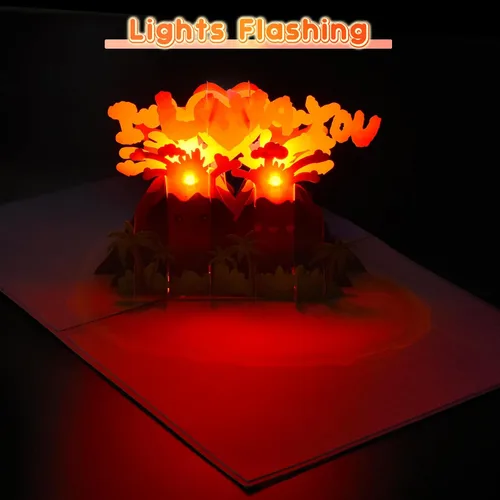 Vista 6 de I LAVA YOU - Tarjeta de felicitación de 5º aniversario para esposa, marido, pareja, musical en 3D, romántica tarjeta de aniversario de quinto