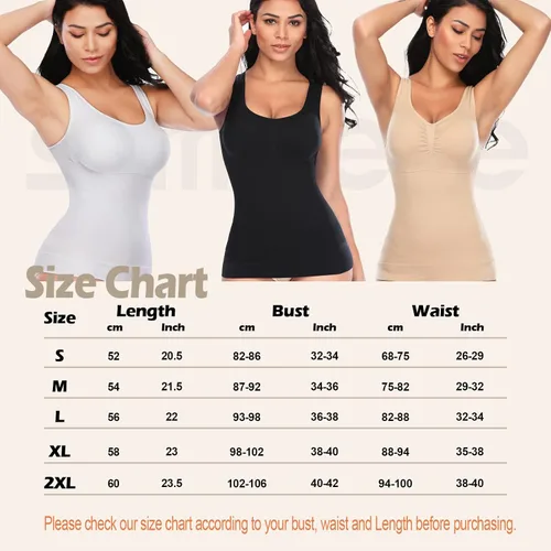 Vista 6 de SLIMBELLE Camisola para mujer con control de abdomen y moldeador de cuerpo con brasier integrado