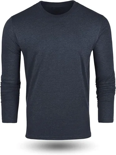 Vista 6 de Fresh Clean Threads Camiseta de manga larga para hombre, preencogida, suave, ajustada, clásica, de primera calidad, camisetas de algodón y poliéster