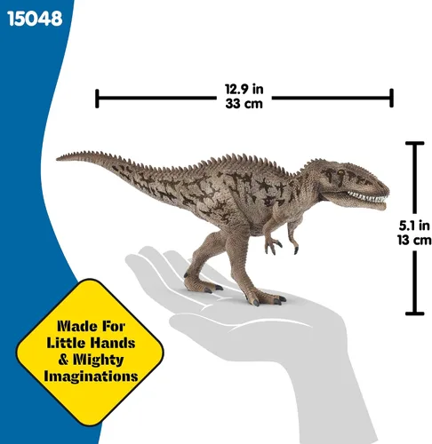 Vista 5 de Schleich Dinosaurios - Juguete realista de dinosaurio Carcharodontosaurus de 13 pulgadas. Figura de acción detallada de dinosaurio con mandíbula